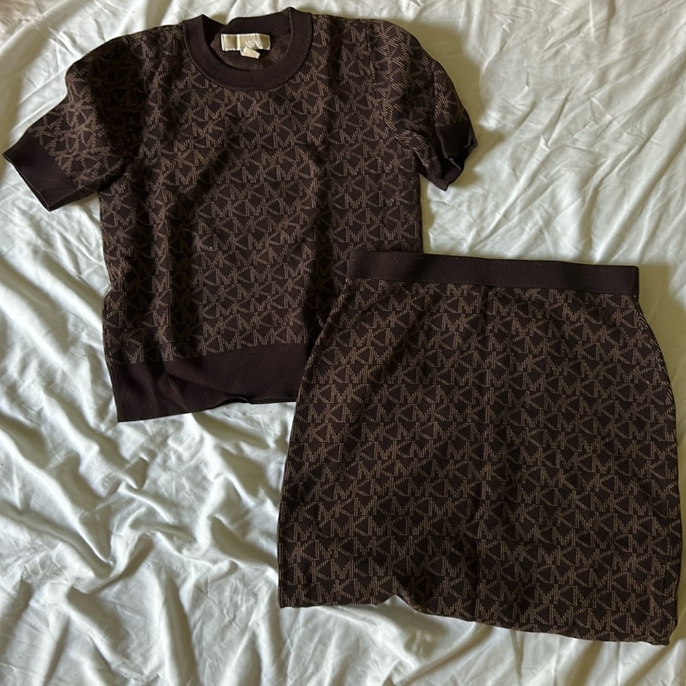 Michael Kors Brown Logo Two Piece Set